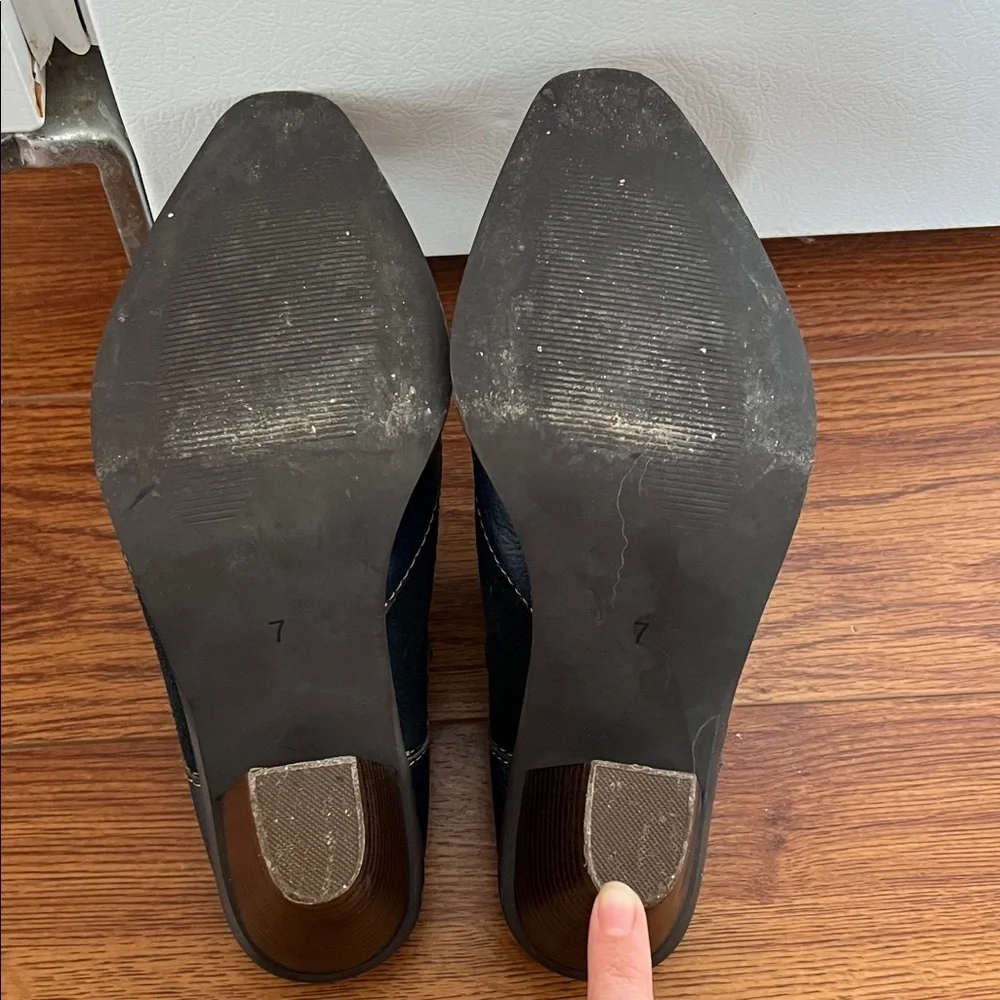 Vintage Navy Western-Style Women's Mules - Picture 3 of 9